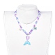 Plastic Imitation Pearl Stretch Bracelets and Necklace Jewelry Sets X-SJEW-JS01053-02-6