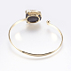 Golden Plated Brass Cuff Bangles BJEW-L624-C01-2