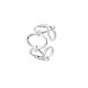 304 anillo de puño envolvente ovalado abierto de acero inoxidable para mujer RJEW-S405-187P-3