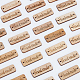 Hobbiesay 150 個の未完成の木製コネクタ チャーム  手作りの言葉で刻まれた四角形  バリーウッド  15x40x2mm  穴：1.8mm FIND-HY0001-19-5