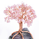 Fichas de cuarzo rosa natural y decoraciones con pedestal de fluorita G-S282-05-2
