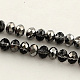 Half Plated Faceted Glass Bead Strands X-EGLA-S095-4mm-05-2