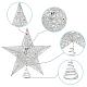鉄のクリスマスツリートッパー  クリスマスの装飾のための  スター  銀  300x307x95mm DJEW-GF0001-01-4