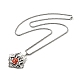 Legierungsschädel mit Drachenauge-Halskette aus Kunststoff NJEW-B084-01B-2