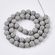 Spray Painted Natural Lava Rock Beads Strands G-N0324-B-02-2