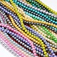 Umweltfreundliche runde Perlenstränge aus gefärbtem Glasperlen HY-A002-10mm-M-1