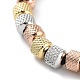 202 bracelet extensible en perles de colonne rainurée en acier inoxydable pour hommes et femmes BJEW-D034-02MC-2