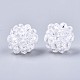 Runde gewebte Perlen aus transparentem Galvanikglas GLAA-T024-01C-B05-1