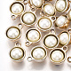 ABS Plastic Imitation Pearl Semi Circle Pendants PACR-T007-18KC-1