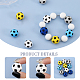 Gomakerer 10 pièces 5 couleurs football perles de silicone écologiques de qualité alimentaire SIL-GO0001-19-5
