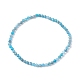 Bracelet extensible en perles d'apatite naturelle de 3 mm pour fille et femme BJEW-JB07284-04-1