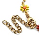 Ion Plating(IP) Golden 304 Stainless Steel Flower Link Chain Bracelets with Enamel BJEW-E088-02G-07-3