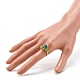 Anillo de dedo de perlas de vidrio facetado electrochapado X1-RJEW-TA00014-02-3