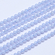 Grade Ae dentelle agate bleue naturelle brins de perles rondes G-L417-09-4mm-1