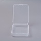 プラスチックビーズ収納ケース  長方形  透明  11.95x9.3x2.85cm  内径：11.05x8.9のCM CON-L013-04-2