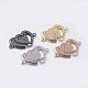 Brass Micro Pave Cubic Zirconia Heart To Heart Links ZIRC-L071-12-1