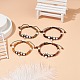 Set di braccialetti con perline intrecciate incrociate in legno di sandalo naturale e 4 pezzi BJEW-JB08818-2