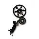 プリントアクリルビッグペンダント  鉄のリング付き  猫のチャームが付いたギア  ブラック  80x33.5x2.5mm  穴：1.2mm CRES-K330-22-2