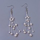 Perlen Quaste Ohrringe EJEW-L218-21P-2