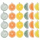 24本6スタイルレジンペンダント  プラチナトーン鉄パーツ  模造果物  オレンジ＆レモン  ミックスカラー  43~44x21x14mm  穴：2mm  4個/スタイル RESI-LS0001-07P-3
