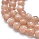 Chapelets de perles de pierre de lune de pêche naturelle G-K305-24-C-3