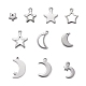 200Pcs 10 Style 304 Stainless Steel Charms STAS-LS0001-33P-2