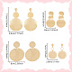 ANATTASOUL 4 Pairs 4 Style Alloy Flat Round Dangle Stud Dangle Earrings for Women EJEW-AN0003-91-2