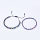 Hematite Stretch Bracelets and Braided Beaded Bracelets BJEW-E339-06A-2
