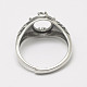 Componenti per anello da dito in argento sterling regolabile tailandia 925 STER-P033-31AS-3