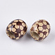 Perles de gros trous en bois naturel imprimé WOOD-R251-01D-LF-2