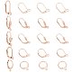 Pandahall 20 pz 5 stili leverback risultati dell'orecchino 304 in acciaio inox oro rosa leverback francese ganci dell'orecchino anello aperto leverback orecchino del cerchio per fare l'orecchino STAS-PH0001-57-1