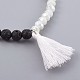 Cotton Thread Tassels Charm Bracelets BJEW-JB04022-3