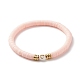 Perles heishi en argile polymère faites à la main bracelets extensibles sertis de perles à motif coeur pour femmes BJEW-JB07449-12
