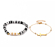 Stretch Bracelets & Sideways Cross Links Bracelets Set BJEW-JB05341-02-1