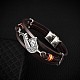 Bracelets multi-brins triple couche avec cordons en cuir d'imitation PW-WG36435-01-3