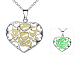 Zinc Alloy Hollow Heart Noctilucent Necklaces NJEW-BB03093-A-1