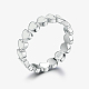 925 anello a forma di cuore in argento sterling placcato platino e rodio FL0127-5-1