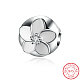 Blume 925 Sterling Silber Emaille europäischen Perlen STER-BB15845-B-8