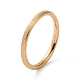 テクスチャード 201 ステンレス スチール シンプル 細い 女性用 指輪  ゴールドカラー  2mm  内径：17mm RJEW-I089-26G-1