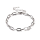 304 Stainless Steel Cable Chain Bracelet for Men Women BJEW-E031-05B-P-1