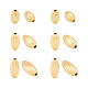 BENECREAT 60Pcs 18K Gold Plated Brass Beads Corrugated Spacer Oval Beads 1mm Hole 3 Mixed Size Beads for Necklaces KK-BC0005-68G-1