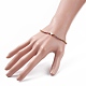 Stretch-Armband mit runden Glasperlen und Messingherz für Damen BJEW-JB08090-3