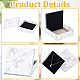BENECREAT 8 Pack White Marble Effect Square Cardboard Jewellery Pendant Boxes Gift Boxes with Sponge Insert CBOX-BC0001-20-4