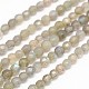 Labradorita natural hebras de perlas reronda G-N0081-F4mm-07-1