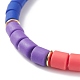 Handmade Polymer Clay Column Beads Stretch Bracelet BJEW-JB07265-4