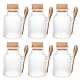 Benecreat 6 Packung 100 ml mattes Plastikbad Salzflasche Glas leere Küche Vorratsbehälter Gläser mit Kork und Löffel DIY-BC0002-21-1