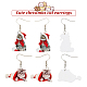 ANATTASOUL 2 Pairs 2 Style Christmas Hat with Cat Acrylic Dangle Earrings EJEW-AN0002-37-3