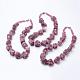 Fraise naturelle colliers de perles de quartz NJEW-G924-02-4