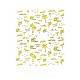 3dメタリックスタータツノオトシゴネイルデカールステッカー  粘着ネイルデザインアート  爪の足の爪のヒントの装飾のために  ゴールド  ビーチのテーマ模様  90x77mm MRMJ-R090-58-DP3226-1