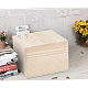 手作り石鹸を入れる木箱収納  スライドトップボックス  正方形  バリーウッド  10.95x11x7.85cm  内径：9.55x9.65のCM WOOD-WH0103-40-6